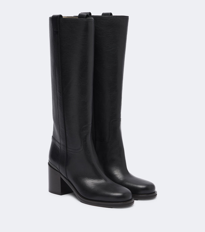 Monili leather knee-high boots