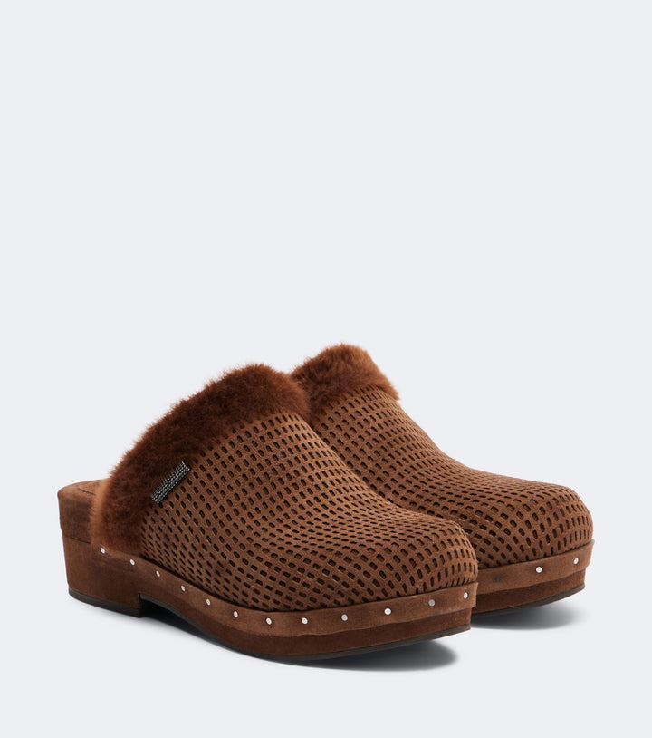 Brunello Cucinelli Monili suede clogs