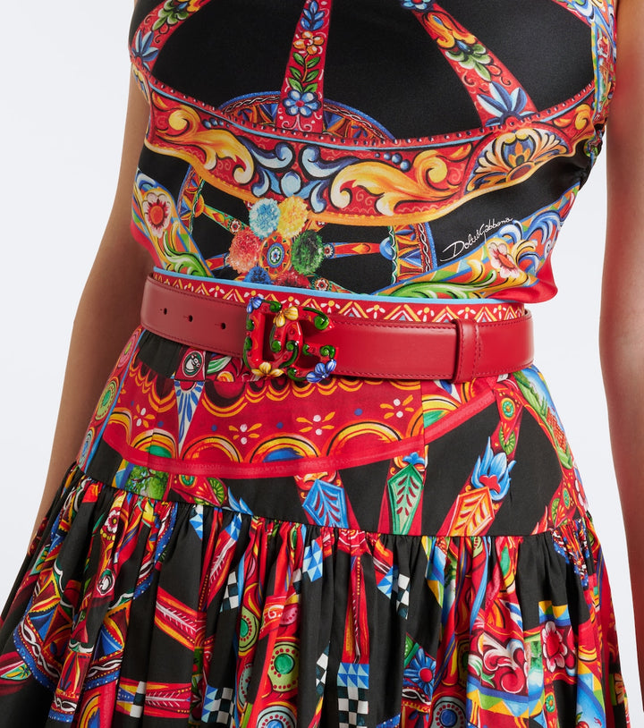 DG Embellished Leather Belt