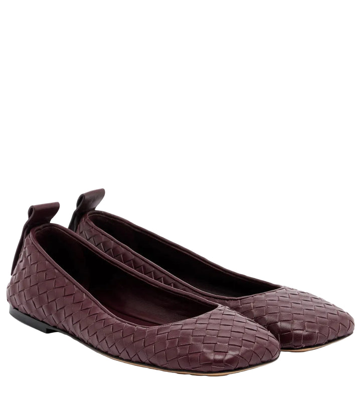 Charlotte Intrecciato leather ballet flats