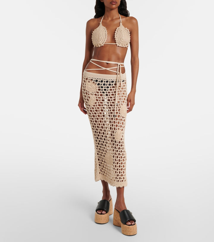 The Attico Open-knit cotton beach cover-up