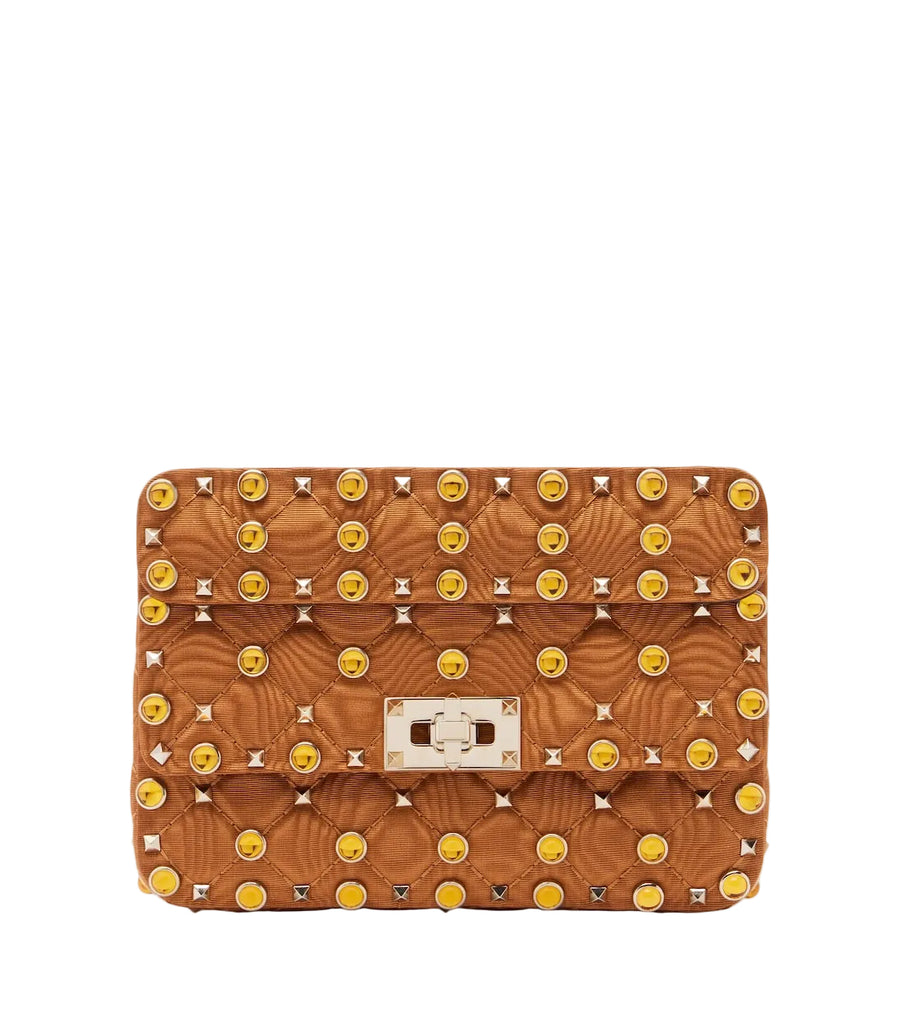 Valentino Garavani Rockstud Spike Small moiré top-handle bag