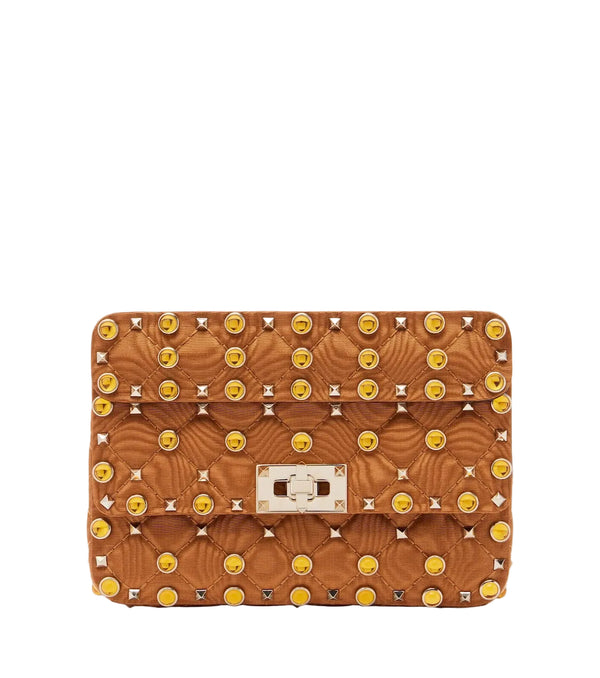 Valentino Garavani Rockstud Spike Small moiré top-handle bag