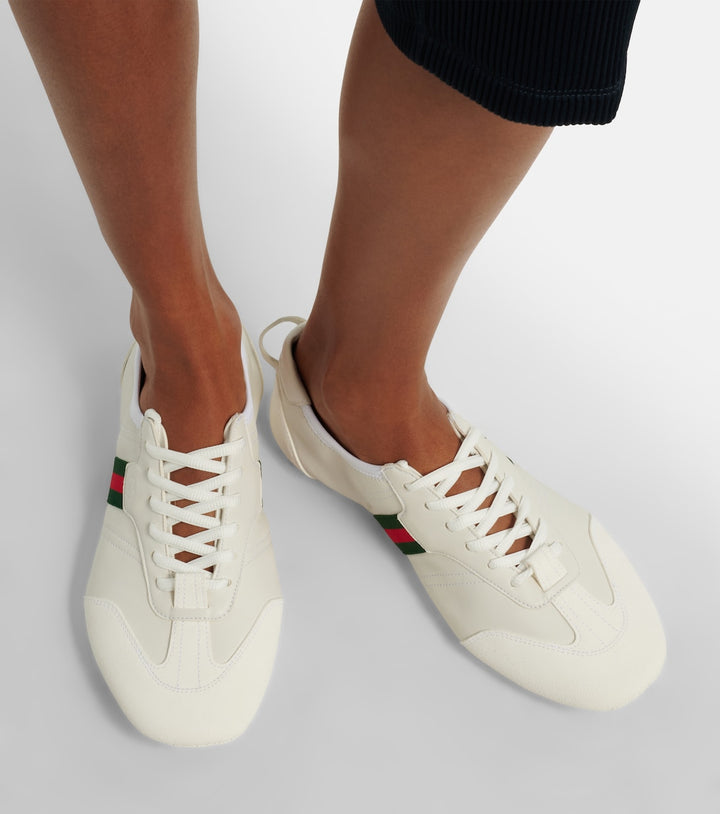 Gucci Flex suede-trimmed leather sneakers