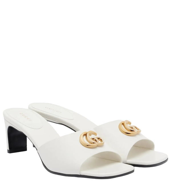 Gucci Double G Leather Mules