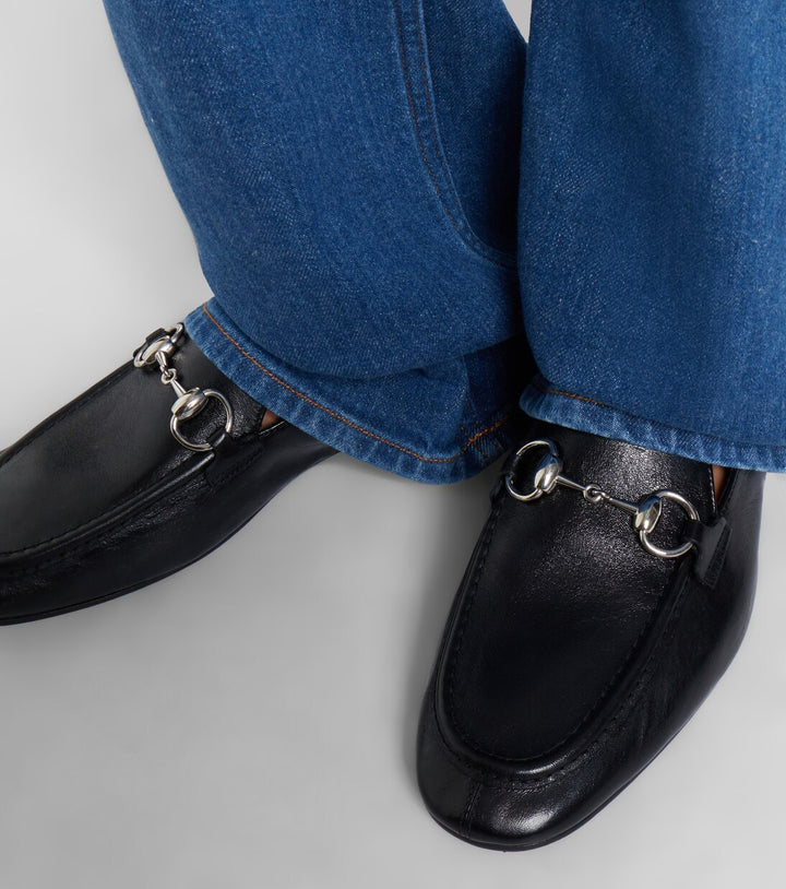 Gucci Jordaan Horsebit Leather Loafers