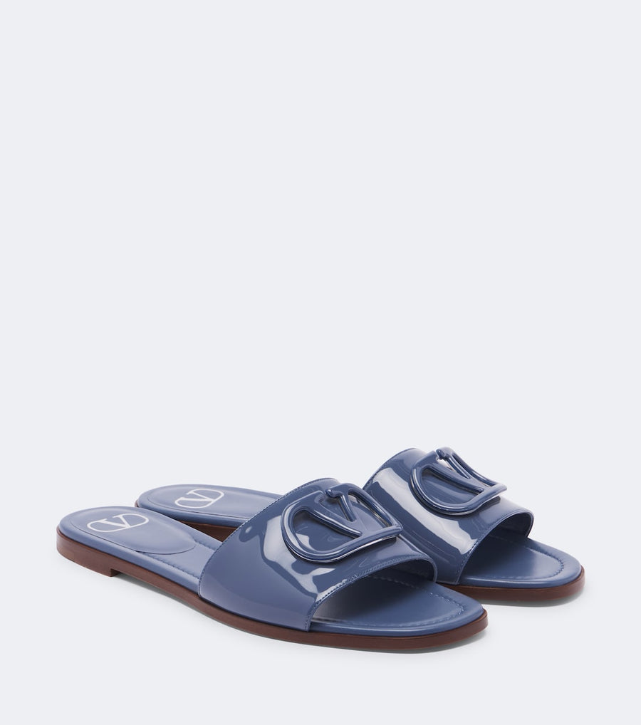VLogo Patent Leather Slides