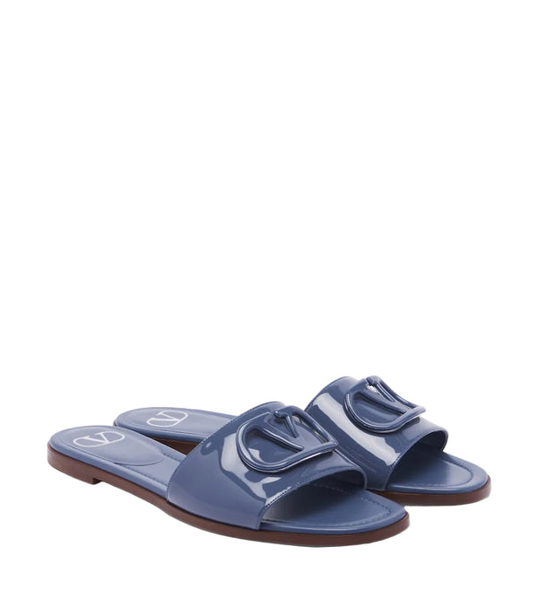 VLogo Patent Leather Slides