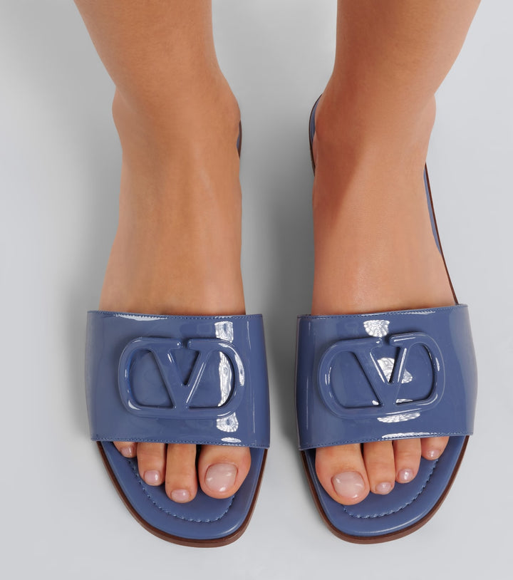 VLogo Patent Leather Slides