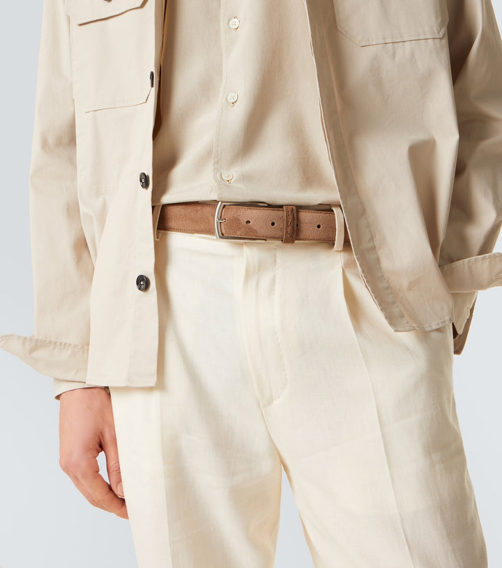 Triple Stitch suede belt