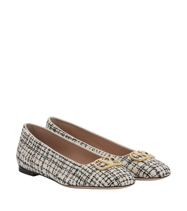 Valentino Garavani VLogo bouclé ballet flats