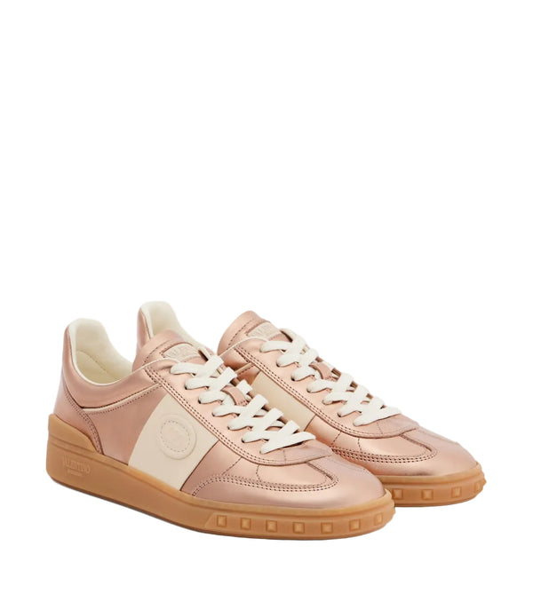 Upvillage metallic leather sneakers