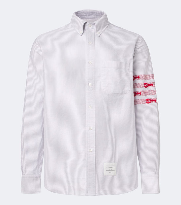Thom Browne 4-Bar striped cotton Oxford shirt