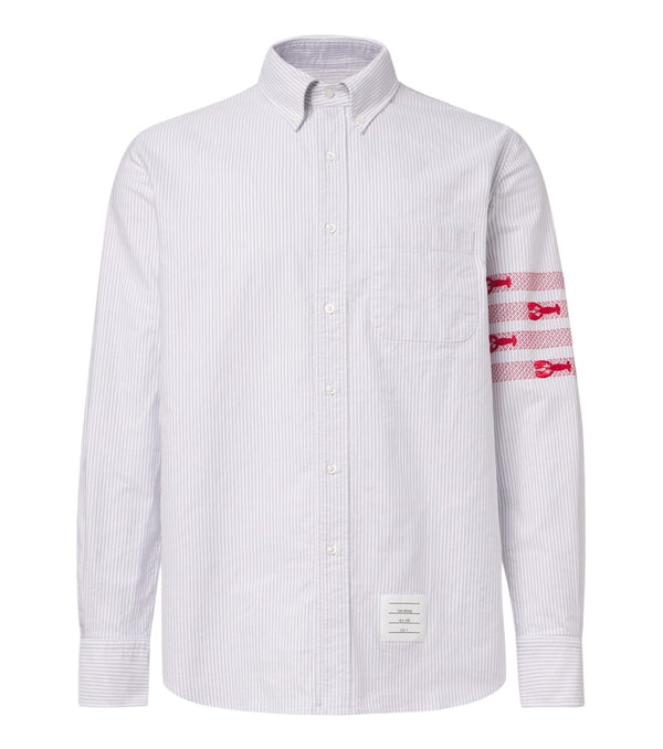 Thom Browne 4-Bar striped cotton Oxford shirt