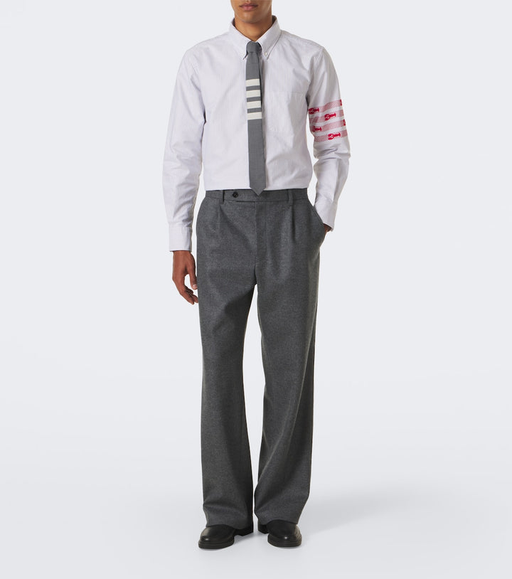 Thom Browne 4-Bar striped cotton Oxford shirt
