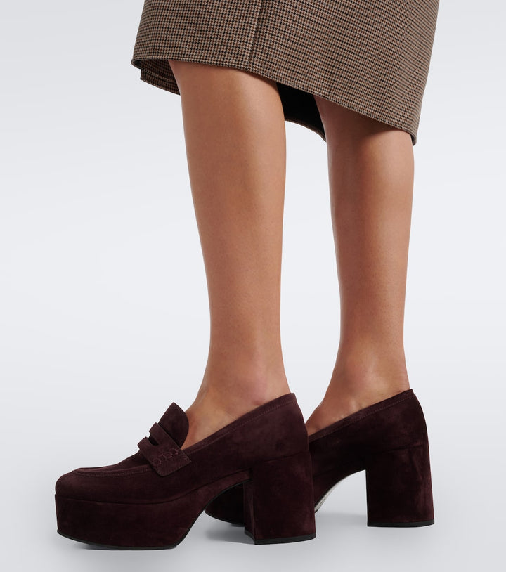 Gianvito Rossi Jenna suede platform penny loafers