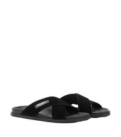 Dolce&Gabbana Logo suede sandals