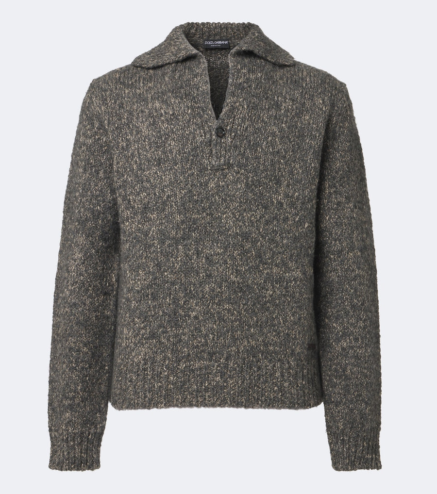 Dolce&Gabbana Wool, alpaca, and linen polo sweater