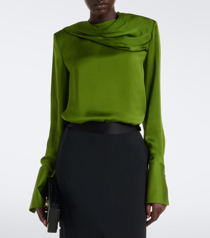 Tom Ford Draped silk satin top