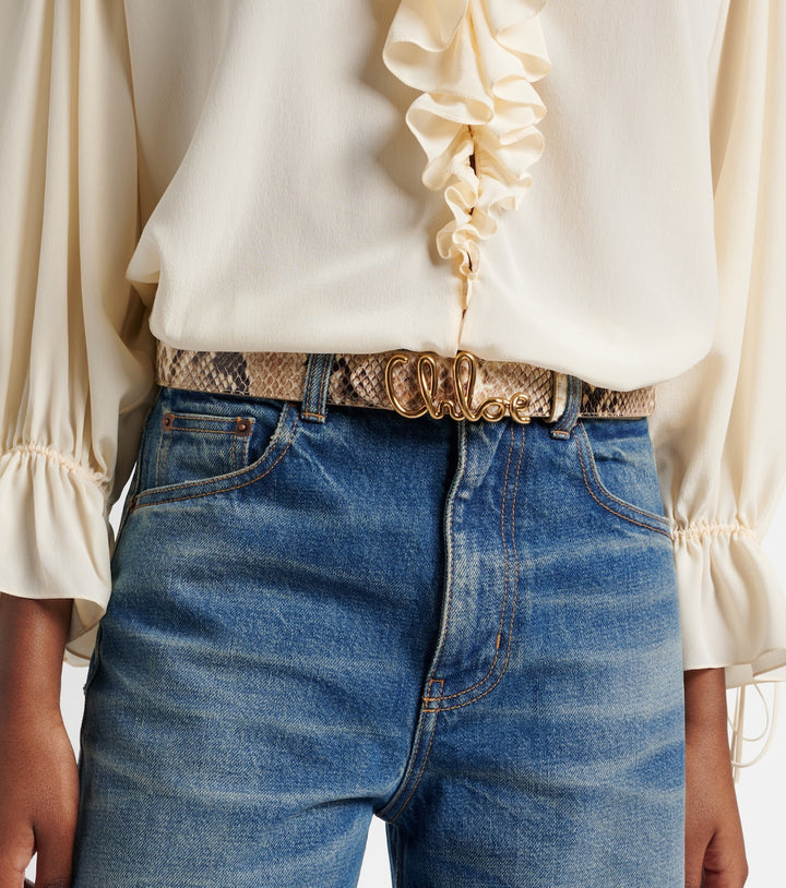 Chloé Iconic snake-effect leather belt