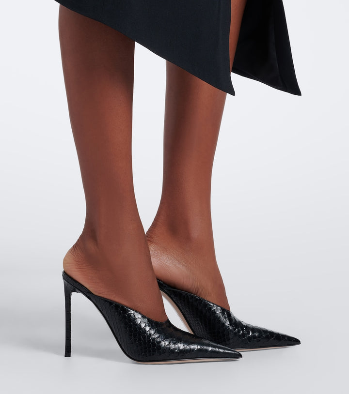 Tom Ford Snake-effect leather mules
