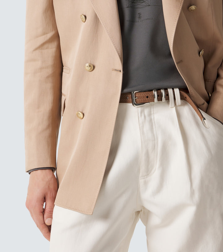 Brunello Cucinelli Debossed Leather Belt