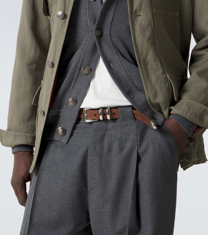 Brunello Cucinelli Debossed Leather Belt