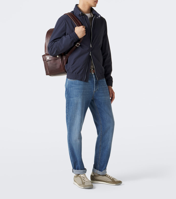Brunello Cucinelli Leather-trimmed sneakers