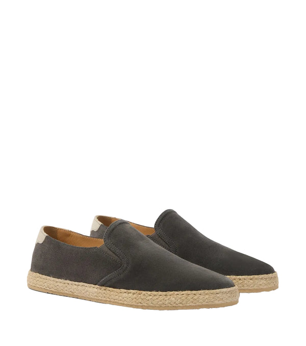 Brunello Cucinelli Jute-trimmed suede slip-on shoes