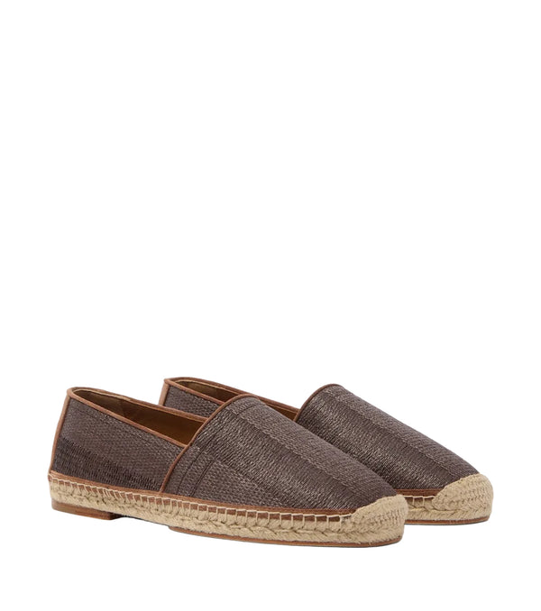 Brunello Cucinelli Leather-trimmed espadrilles