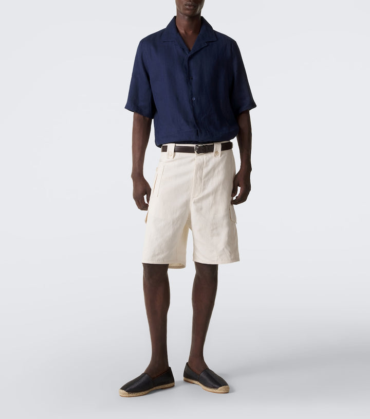 Suede-trimmed espadrilles