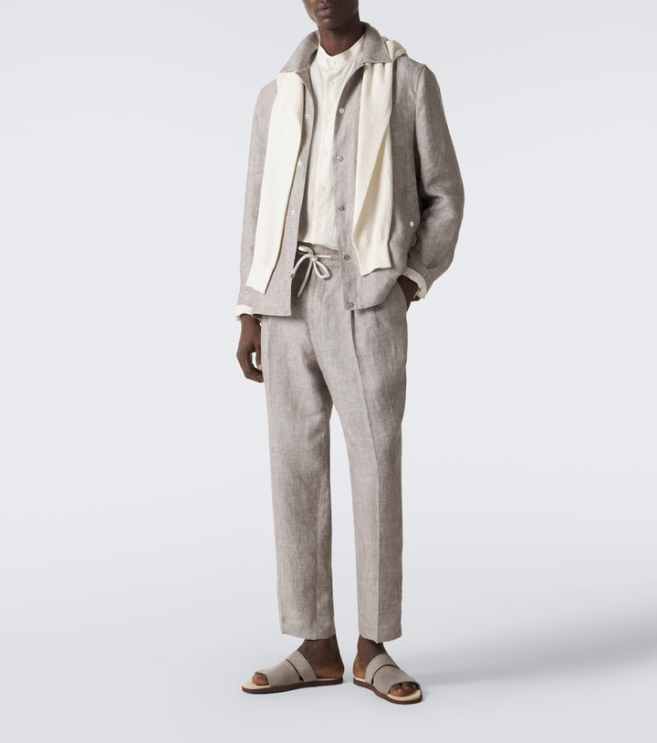Brunello Cucinelli Logo suede sandals