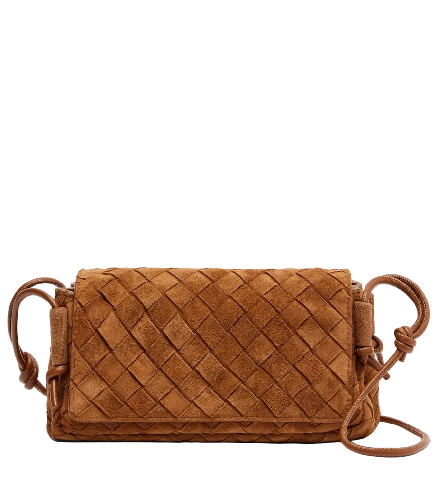 Bottega Veneta Notturno Intrecciato suede crossbody bag