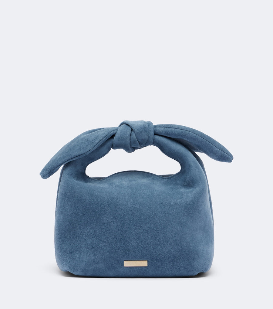 Aquazzura Bow Tie Mini Suede Top-Handle Bag