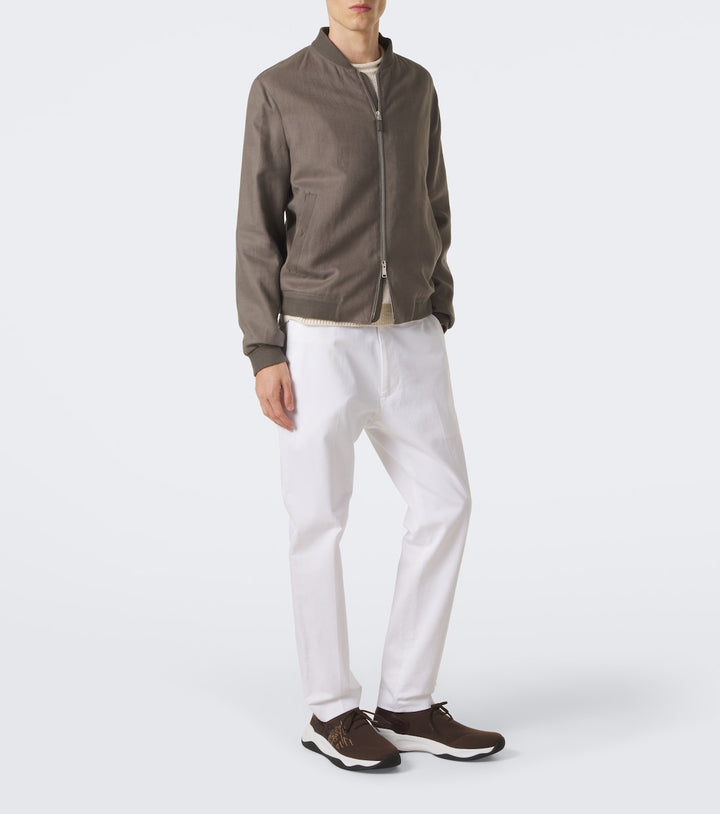 Berluti Shadow leather-trimmed knitted sneakers