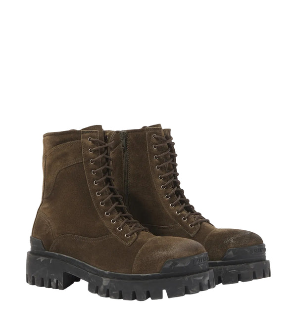 Balenciaga Strike suede combat boots