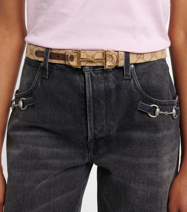 Gucci Horsebit GG Canvas belt