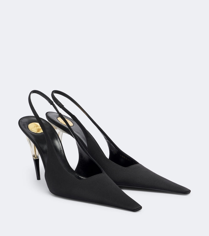 Saint Laurent Goya Satin Slingback Pumps