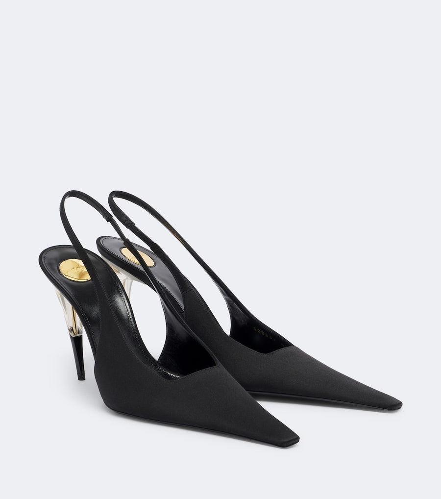 Saint Laurent Goya Satin Slingback Pumps