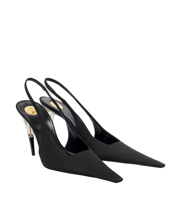 Saint Laurent Goya Satin Slingback Pumps