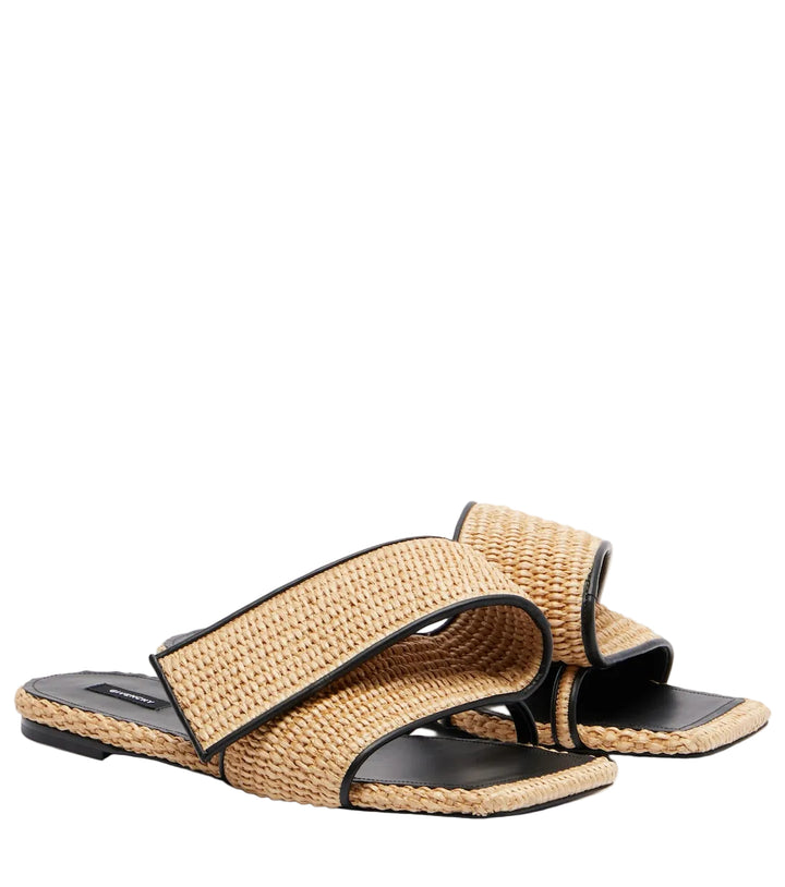 Twisted Ribbon leather-trimmed sandals