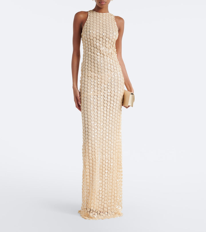 The New Arrivals Ilkyaz Ozel Embellished mesh gown