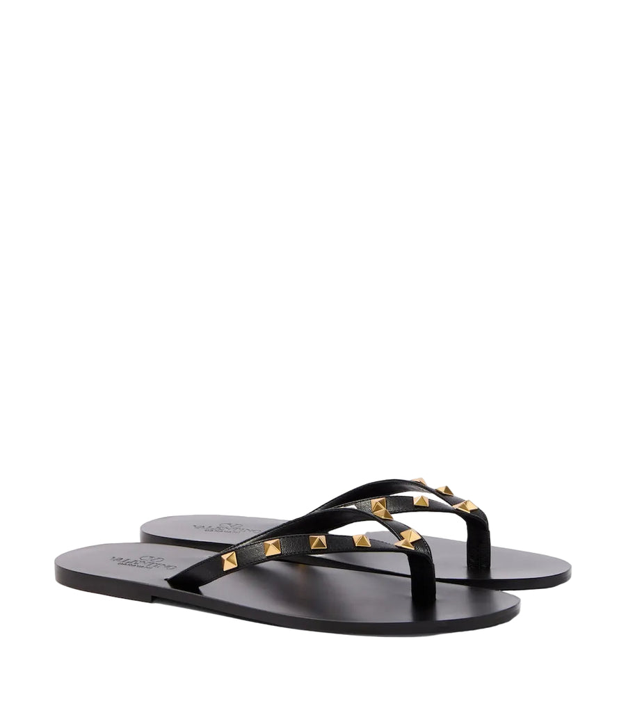 Valentino Garavani Rockstud Leather Thong Sandals