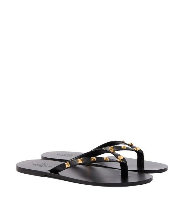 Valentino Garavani Rockstud Leather Thong Sandals