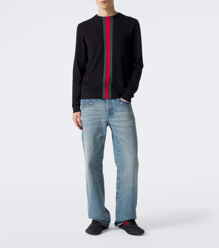 Gucci Screener leather-trimmed sneakers