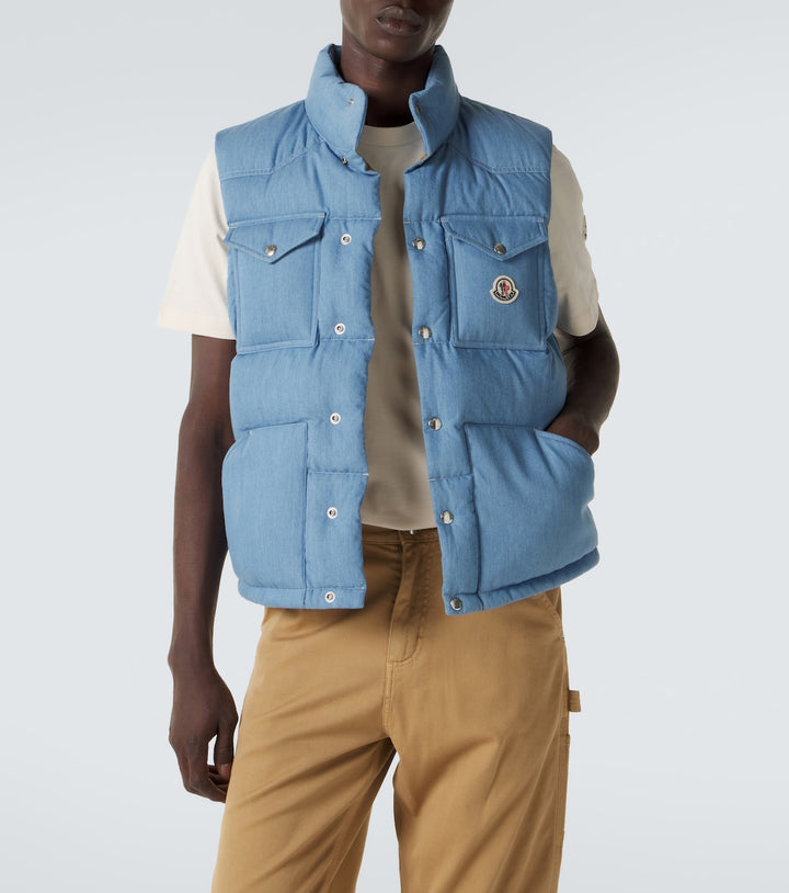 Moncler Ervional denim down vest