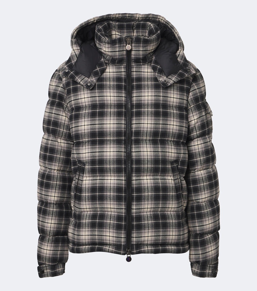 Moncler Airor Checked Cotton Flannel Down Jacket