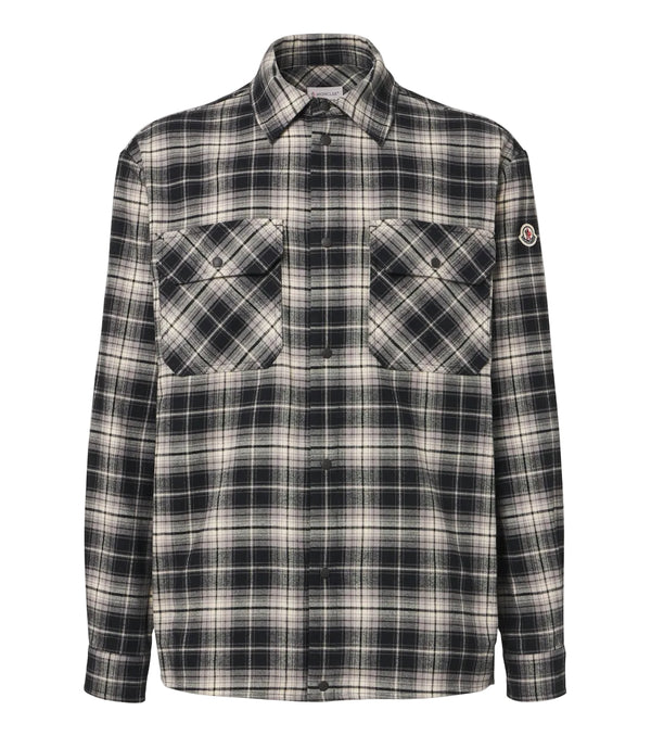 Moncler Checked cotton flannel zip-up shirt