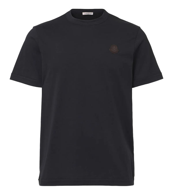 Moncler Leather-trimmed cotton jersey T-shirt