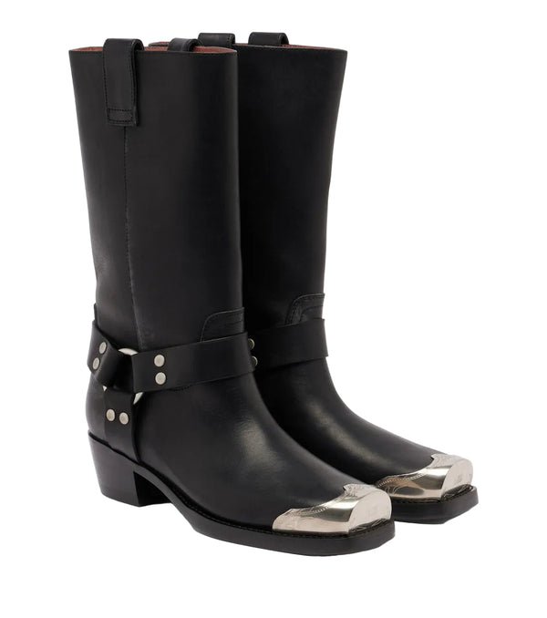 Paris Texas Roxy embellished leather biker boots